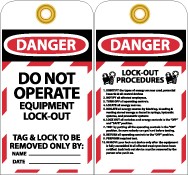 Do Not Operate Equipment L/O Tag (#LOTAG28)