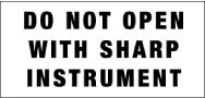 Do Not Open With Sharp Instrument Shipping Label (#LR03AL)