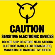 Caution Sensitive Electronic Devices… Shipping Label (#LR16AL)