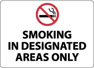 Smoking In Designated Areas Only Security Sign (#M115)