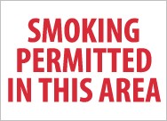 Smoking Permitted In This Area Sign (#M243)