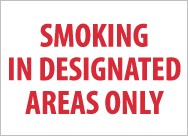 Smoking In Designated Areas Only Sign (#M248)