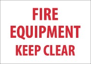 Fire Equipment Keep Clear Sign (#M417)