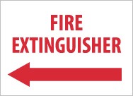 Fire Extinguisher Sign (left arrow) (#M419)
