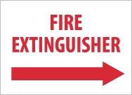 Fire Extinguisher Sign (right arrow) (#M420)