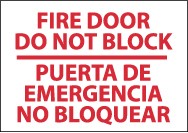 Fire Door Do Not Block Spanish Sign (#M436)