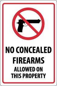 No Concealed Firearms Allowed On This Property Security Sign (#M451)