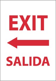 Exit (left arrow) Spanish Sign (#M697)