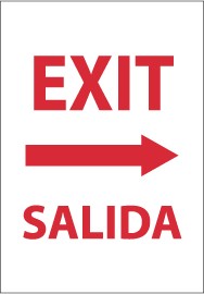 Exit (right arrow) Spanish Sign (#M698)
