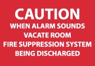 Caution When Alarm Sounds Vacate Room… Sign (#M96R)
