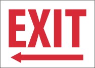 Exit (left arrow) Glow Sign (#MEL)