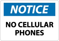 Notice No Cellular Phones Sign (#N304)