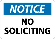 Notice No Soliciting Sign (#N317)