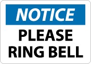 Notice Please Ring Bell Sign (#N330)