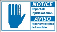 Notice Report All Injuries At Once Spanish Sign (#NBA2)
