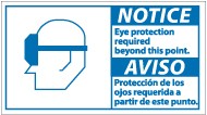 Notice Eye Protection Required Beyond This Point Spanish Sign (#NBA7)