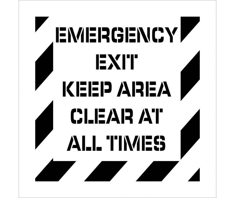 Emergency Exit Keep Area Clear Plant Marking Stencil (#PMS234)