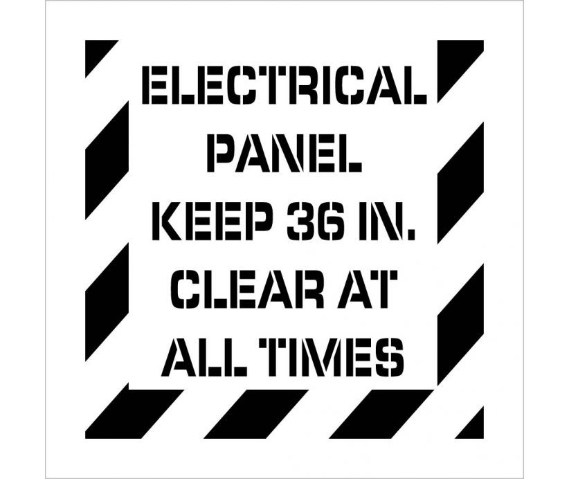 Electrical Panel Keep Clear Plant Marking Stencil (#PMS236)