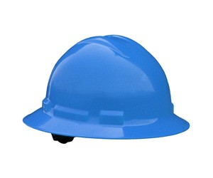 Quartz Full Brim Hard Hat, Blue, 4 point ratchet (#QHR4-BLUE)