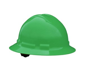 Quartz Full Brim Hard Hat, Green, 4 point ratchet (#QHR4-GREEN)