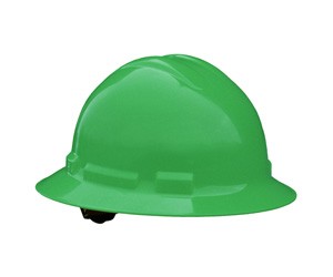 Quartz Full Brim Hard Hat, Green, 6 point ratchet (#QHR6-GREEN)