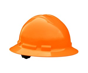 Quartz Full Brim Hard Hat, Hi Viz Orange, 4 point ratchet (#QHR4-ORANGE-HI-VIZ)
