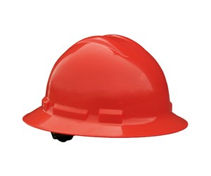 Quartz Full Brim Hard Hat, Red, 4 point ratchet (#QHR4-RED)