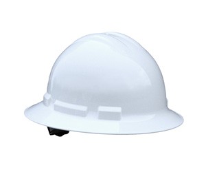 Quartz Full Brim Hard Hat, White, 4 point pinlock (#QHP4-WHITE)
