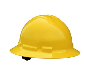 Quartz Full Brim Hard Hat, Yellow, 4 point ratchet (#QHR4-YELLOW)