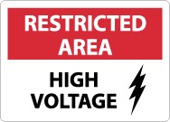 Restricted Area High Voltage Sign (#RA11)