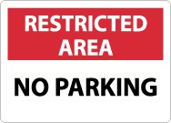 Restricted Area No Parking Sign (#RA20)