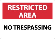 Restricted Area No Trespassing Sign (#RA21)