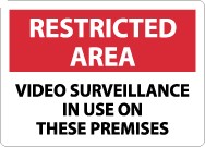 Restricted Area Video Surveillance In Use On These Premises Sign (#RA30)