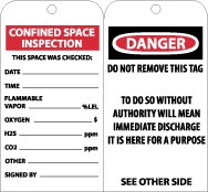 Confined Space Inspection Tag (#RPT101)