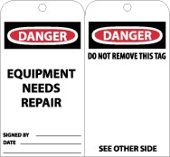 Danger Equipment Needs Repair Tag (#RPT106)