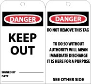 Danger Keep Out Tag (#RPT143)