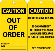 Caution Out Of Order Tag (#RPT145)
