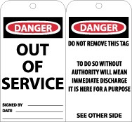 Danger Out Of Service Tag (#RPT146)