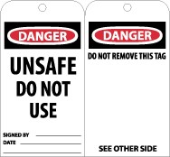 Danger Unsafe Do Not Use Tag (#RPT34)