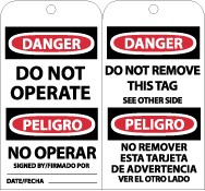 Danger Do Not Operate Bilingual Tag (#RPT90)
