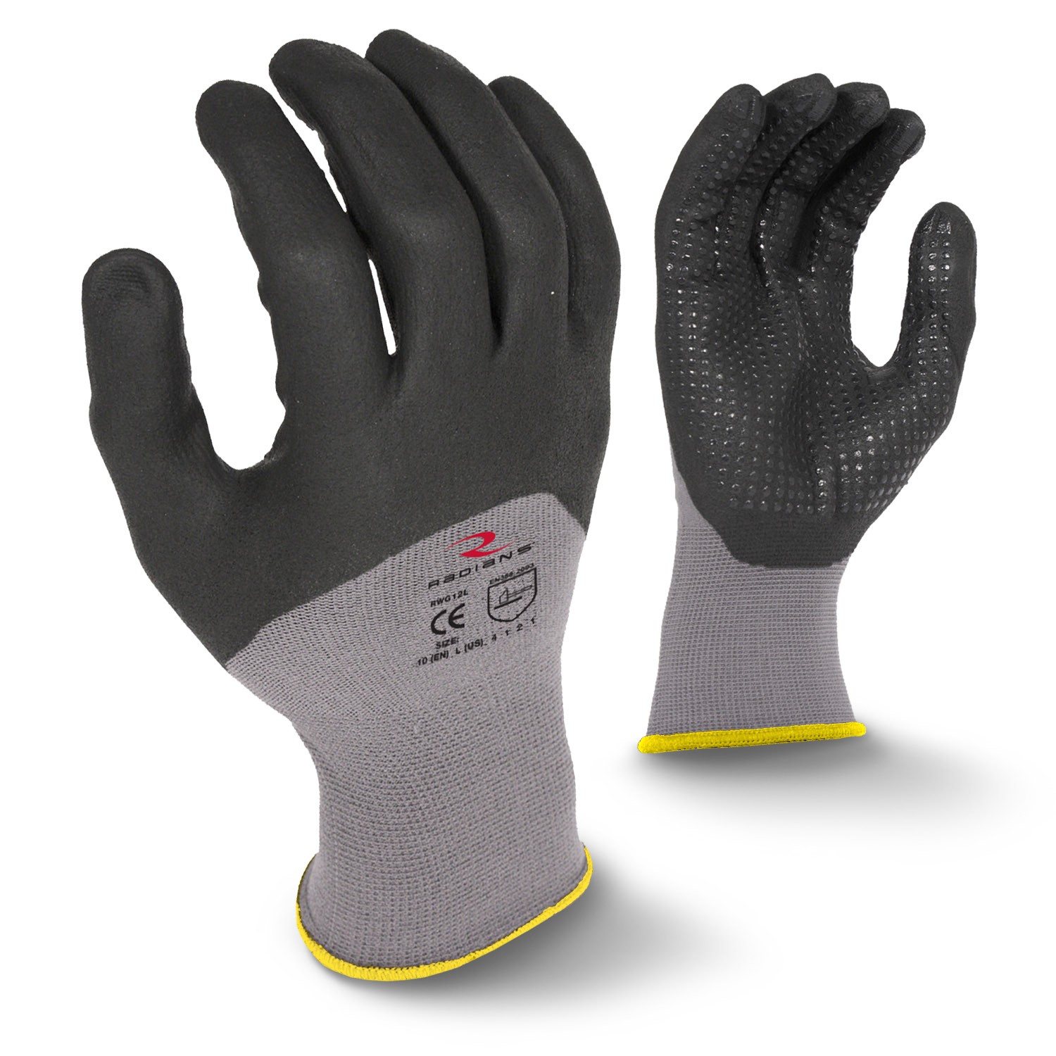 Radians 3/4 Foam Dipped Dotted Nitrile Glove (#RWG12)