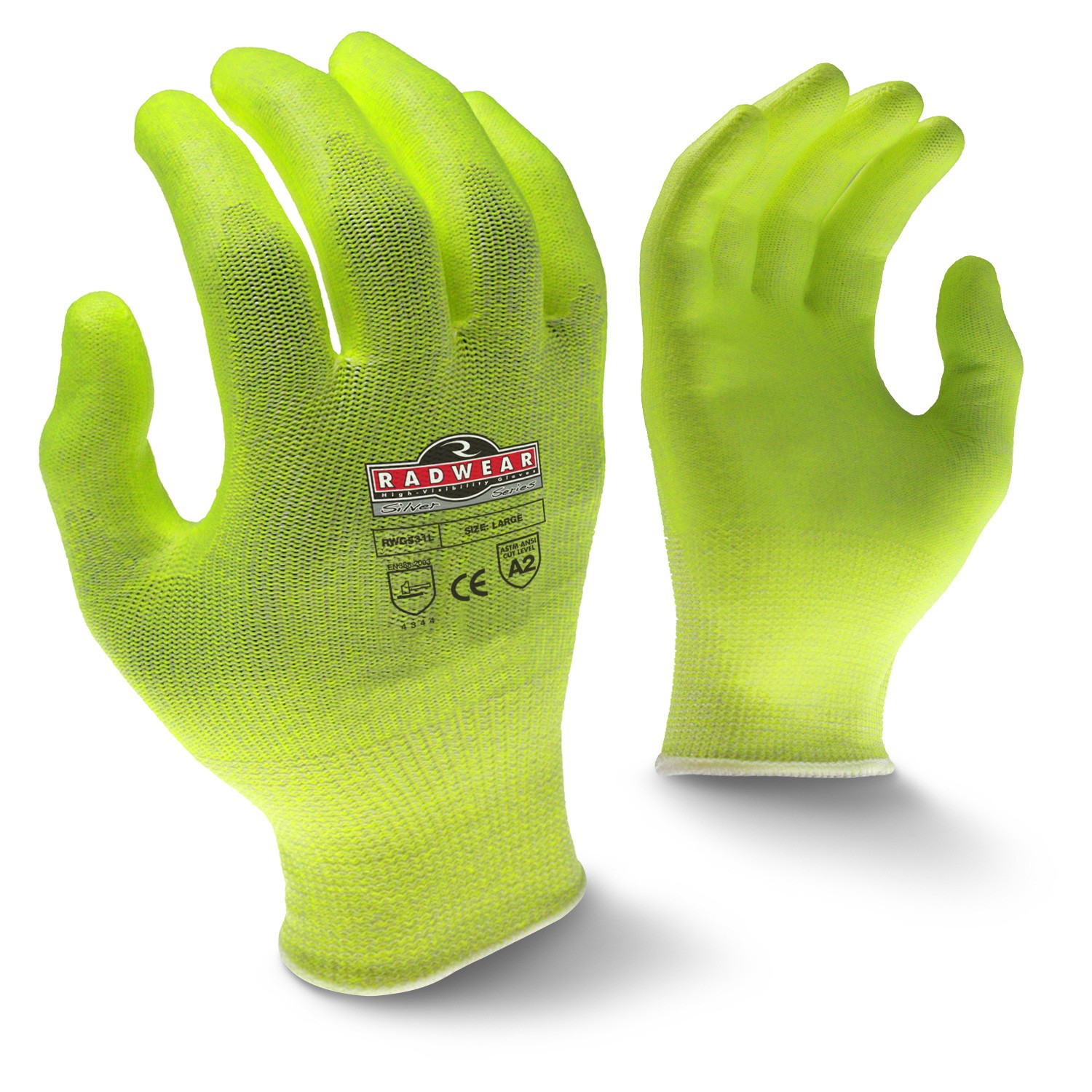 Radwear® Silver Series™ Hi-Visibility Cut Level A2 Grip Glove (#RWG531)