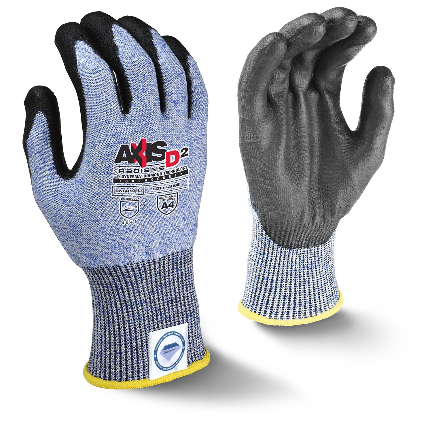AXIS D2™Cut Protection Level A4 Touchscreen Glove with Dyneema® Diamond Technology (#RWGD104)