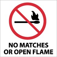 No Matches Or Open Flames Sign (#S15)