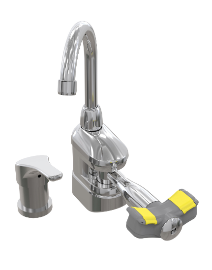 Deck-Mounted Swing-Activated Faucet/Eyewash, Mixed Faucet (#S19-500M & #S19-505M)