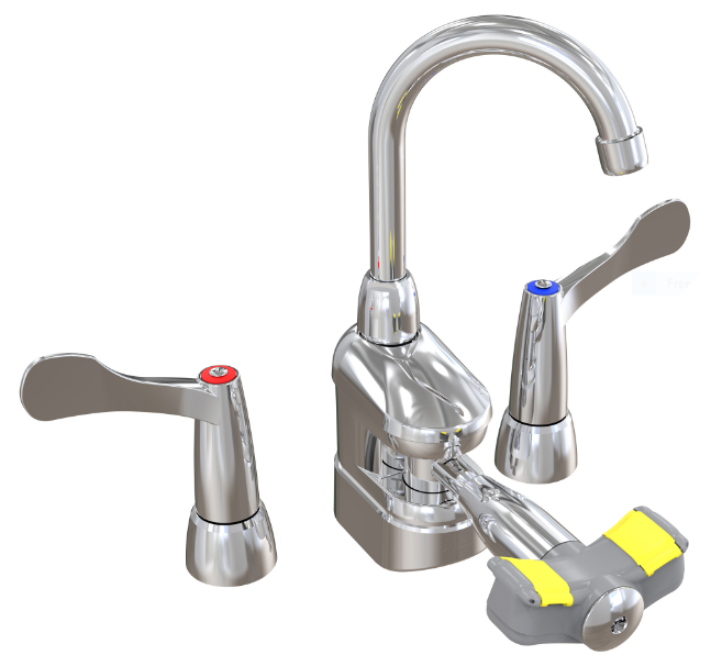 Deck-Mounted Swing-Activated Faucet/Eyewash, Wristblade Faucet ($S19-500W & #S19-505W)