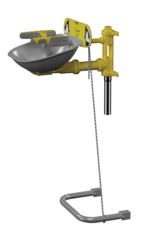 Halo Eye-Face Wash, Stainless Steel Bowl, Hand/Foot Operated Wall Mount (#S19224Y)