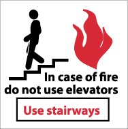 In Case Of Fire Do Not Use Elevators Use Stairways Sign (#S31)