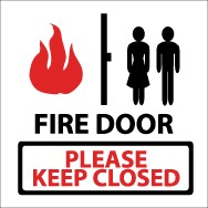 Fire Door Please Keep Closed Safety Label (#S39AP)
