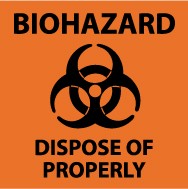 Biohazard Dispose Of Properly Sign (#S92)